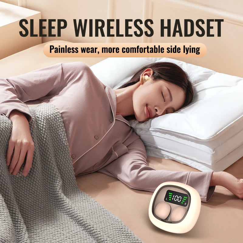 Mini TWS Wireless Bluetooth Earbuds – Hidden In-Ear Sleep Headphones with Noise Reduction | HiFi Stereo Sound, Ultra-Light Invisible Earphones for Music and Calls