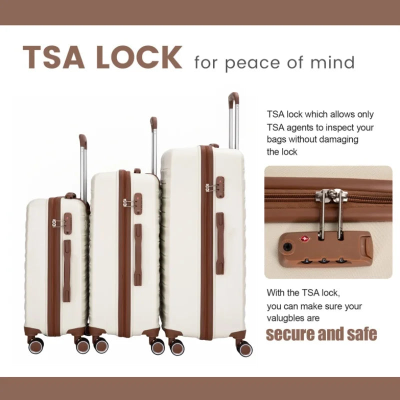 5-Piece Luggage Set – Hardcase Suitcases with Double Spinner Wheels & TSA Lock, Includes Travel Duffle Bag and Carry-On