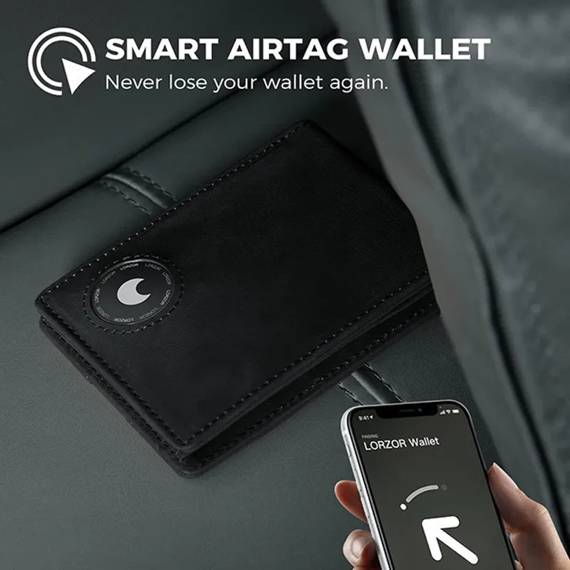 Men’s Slim RFID Wallet with Air Tag Slot – Ultra-Thin Credit Card Holder & Anti-Theft Minimalist Card Case