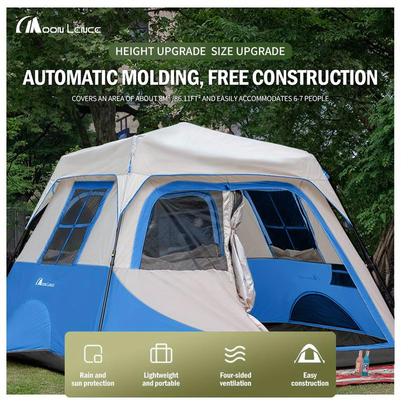MOON LENCE 4-5 Person Instant Pop-Up Camping Tent – Double-Layer Waterproof Backpacking Tent with Porch