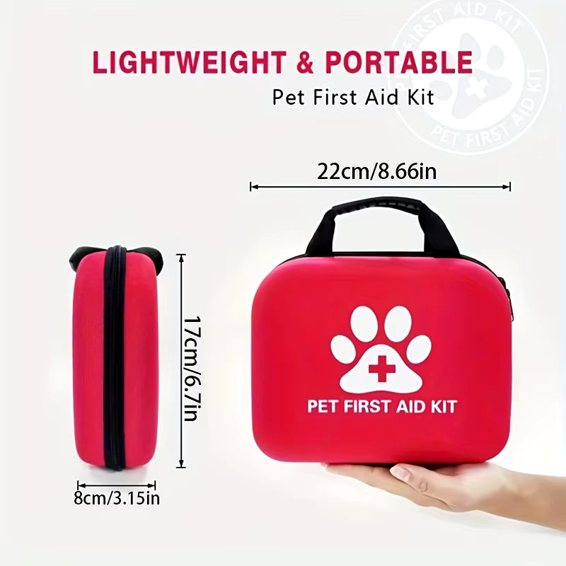 61-Piece Pet First Aid Kit – Portable Emergency Medical Kit for Dogs and Cats with EVA Case, Ideal for Travel, Camping, and Outdoor Use