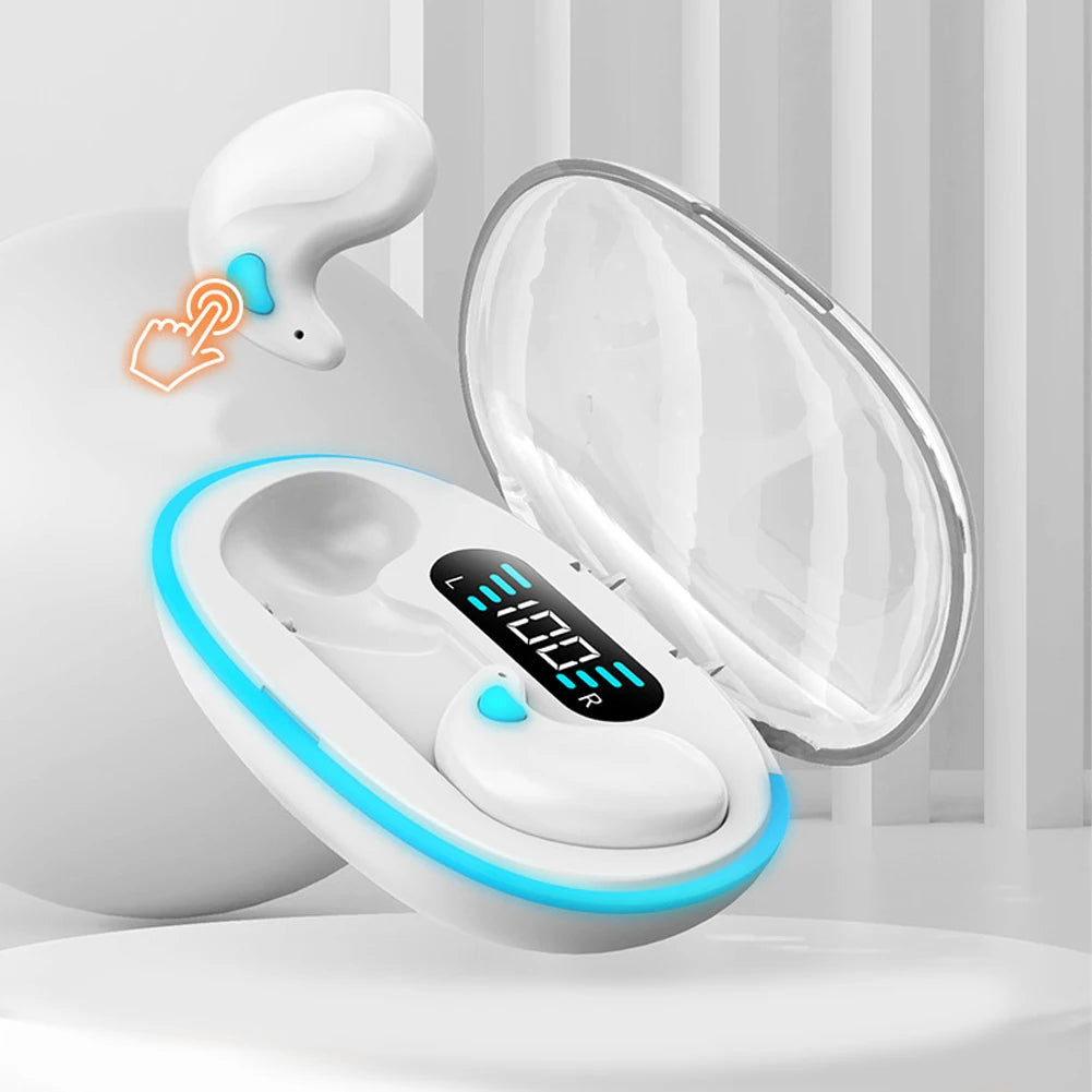 BT 5.3 Wireless Earbuds – Noise Cancelling Mini Sleep Headphones | Ultra-Light Invisible In-Ear Earphones, IPX5 Waterproof, Secure Fit for Running, Fitness, and Study
