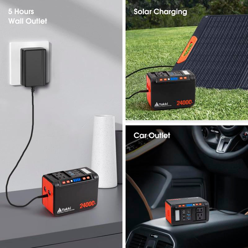 Takki 88Wh Portable Power Station – 120W Peak Lithium Battery Backup with AC Outlet & USB Ports