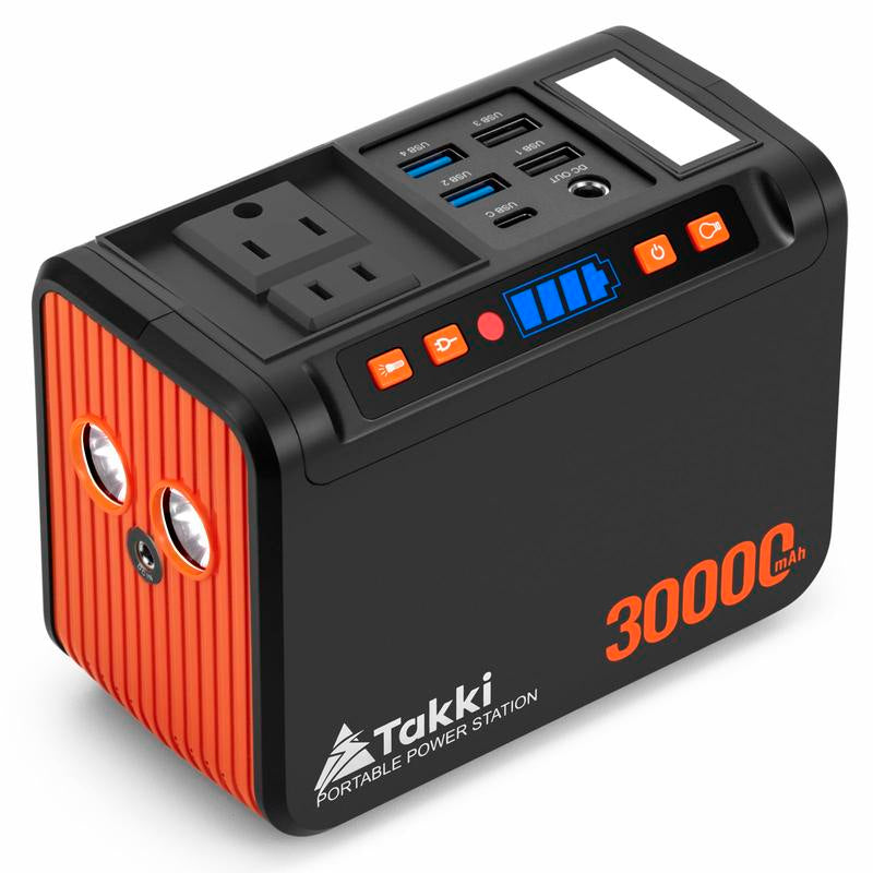 Takki 88Wh Portable Power Station – 120W Peak Lithium Battery Backup with AC Outlet & USB Ports