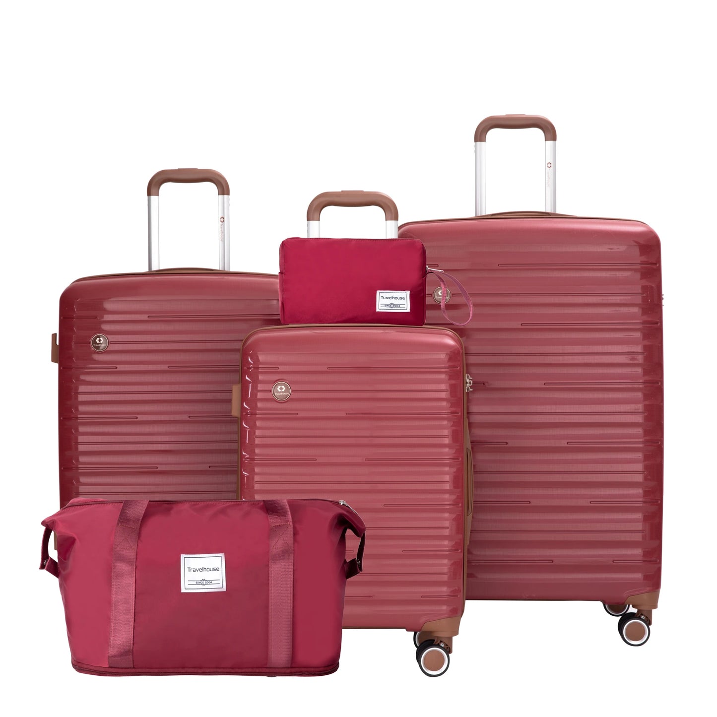 5-Piece Luggage Set – Hardcase Suitcases with Double Spinner Wheels & TSA Lock, Includes Travel Duffle Bag and Carry-On