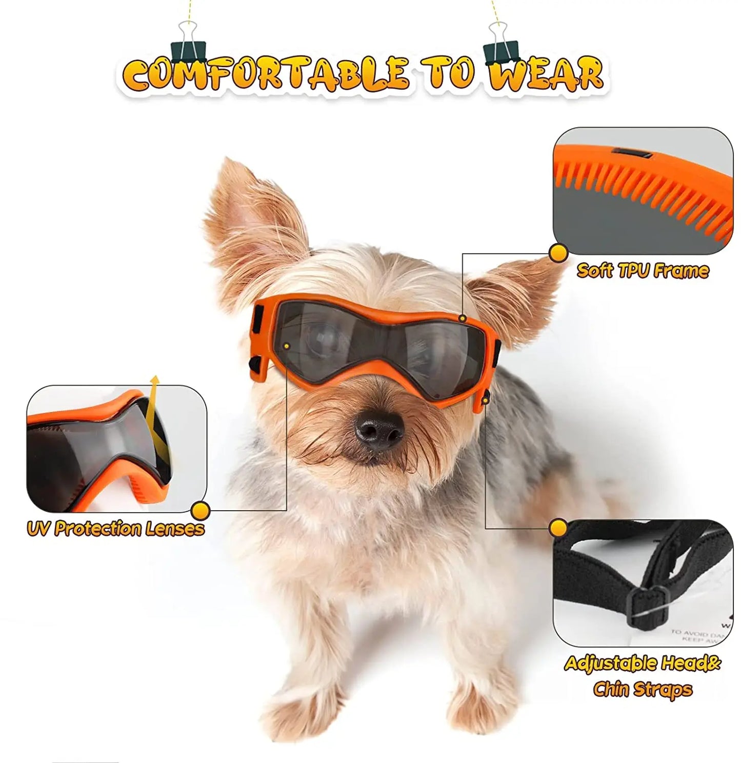UV Protective Pet Goggles – Sunglasses for Small and Medium Dogs and Cats, Outdoor Riding Eyewear
