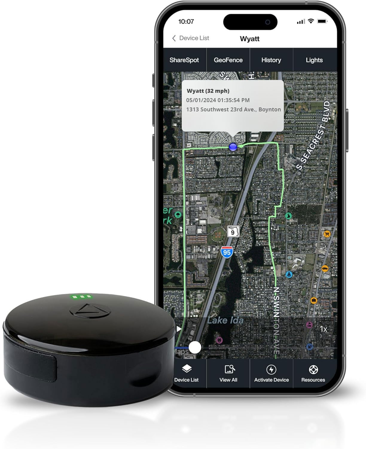 LandAirSea 54 GPS Tracker – Waterproof, USA-Manufactured, Magnetic Mount | Real-Time Location Tracking Device with Full 4G LTE Coverage