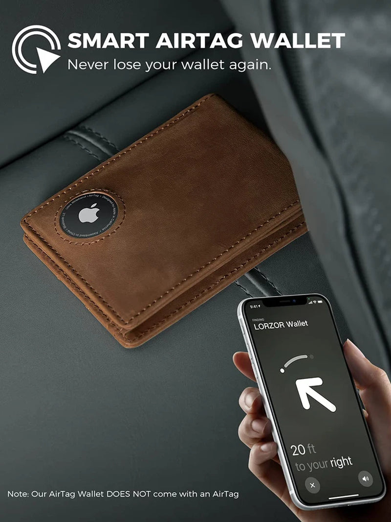 Men’s Slim RFID Wallet with Air Tag Slot – Ultra-Thin Credit Card Holder & Anti-Theft Minimalist Card Case