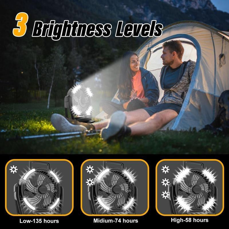 20000Mah Rechargeable Portable Camping Fan, Cordless Oscillating Fan with Remote