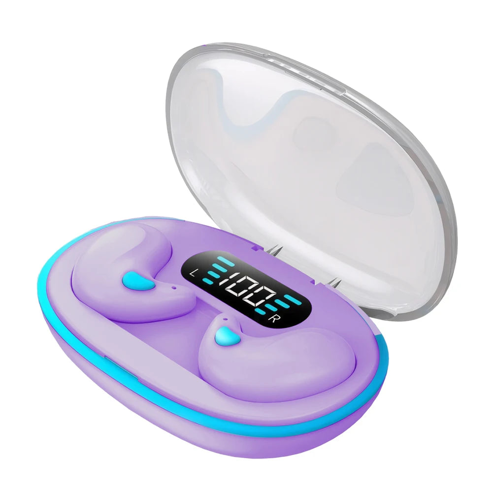 BT 5.3 Wireless Earbuds – Noise Cancelling Mini Sleep Headphones | Ultra-Light Invisible In-Ear Earphones, IPX5 Waterproof, Secure Fit for Running, Fitness, and Study