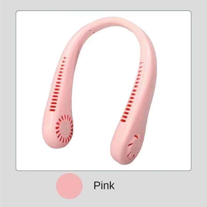 1PC Mini Portable Neck Fan – Bladeless Rechargeable Air Cooler with 3-Speed Settings for Long Endurance Summer Use