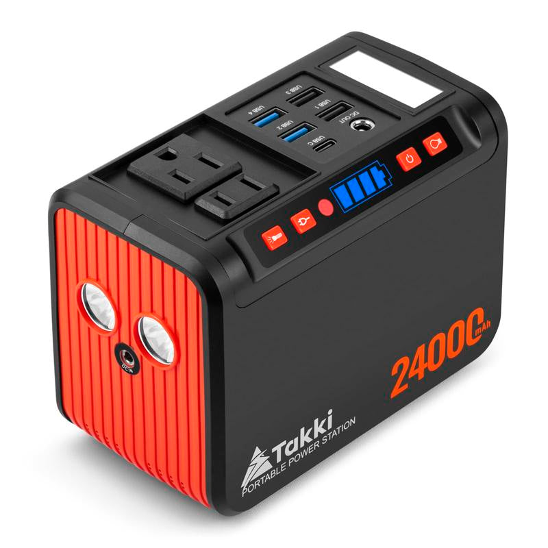 Takki 88Wh Portable Power Station – 120W Peak Lithium Battery Backup with AC Outlet & USB Ports