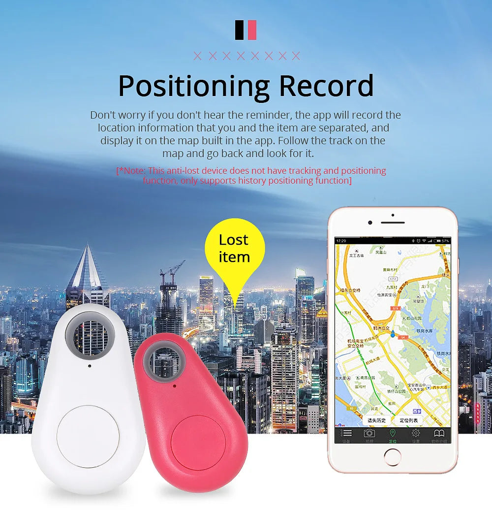 Mini Bluetooth GPS Tracker – Smart Anti-Loss Locator for Kids, Pets, Wallets, Bags & Keys | Wireless Key Finder Compatible with iOS & Android