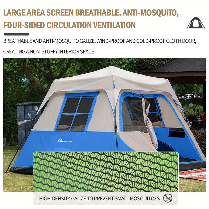 MOON LENCE 4-5 Person Instant Pop-Up Camping Tent – Double-Layer Waterproof Backpacking Tent with Porch