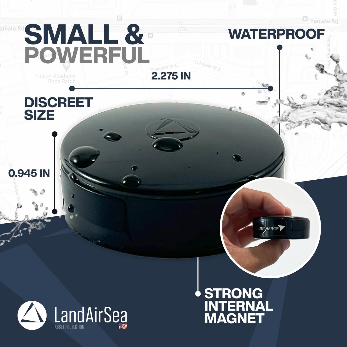LandAirSea 54 GPS Tracker – Waterproof, USA-Manufactured, Magnetic Mount | Real-Time Location Tracking Device with Full 4G LTE Coverage