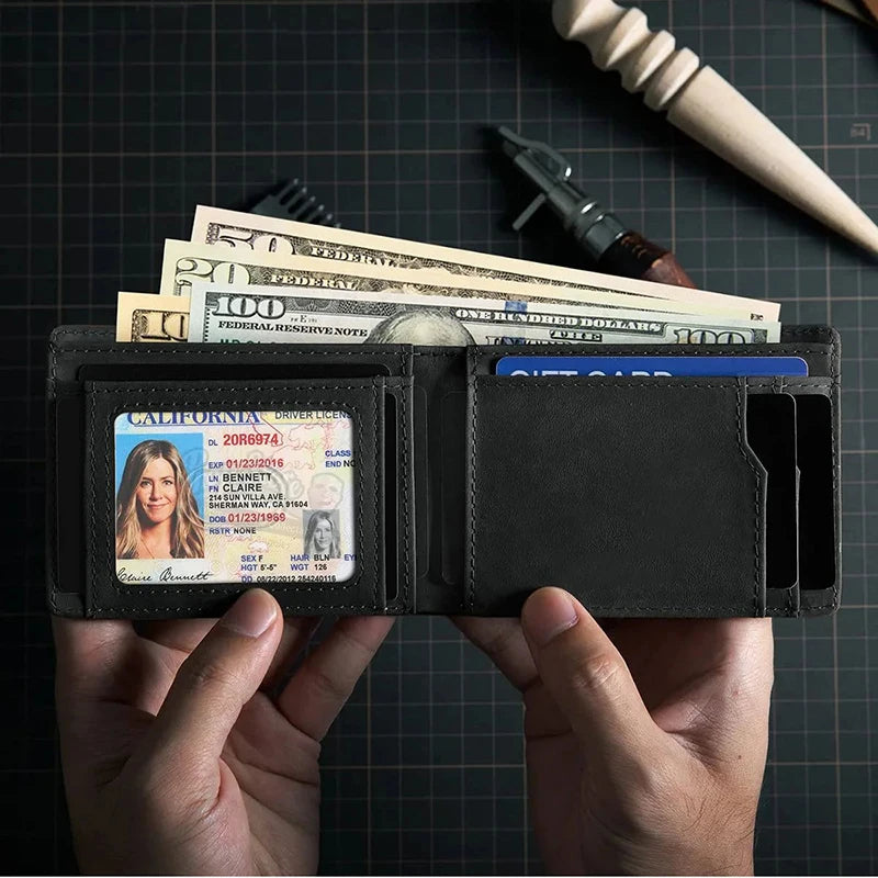 Men’s Slim RFID Wallet with Air Tag Slot – Ultra-Thin Credit Card Holder & Anti-Theft Minimalist Card Case
