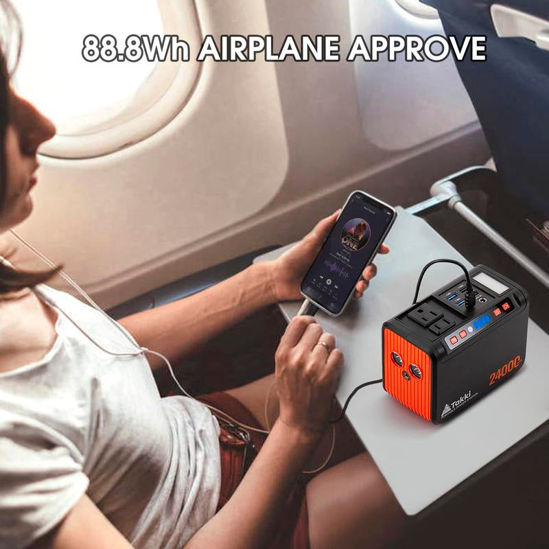 Takki 88Wh Portable Power Station – 120W Peak Lithium Battery Backup with AC Outlet & USB Ports