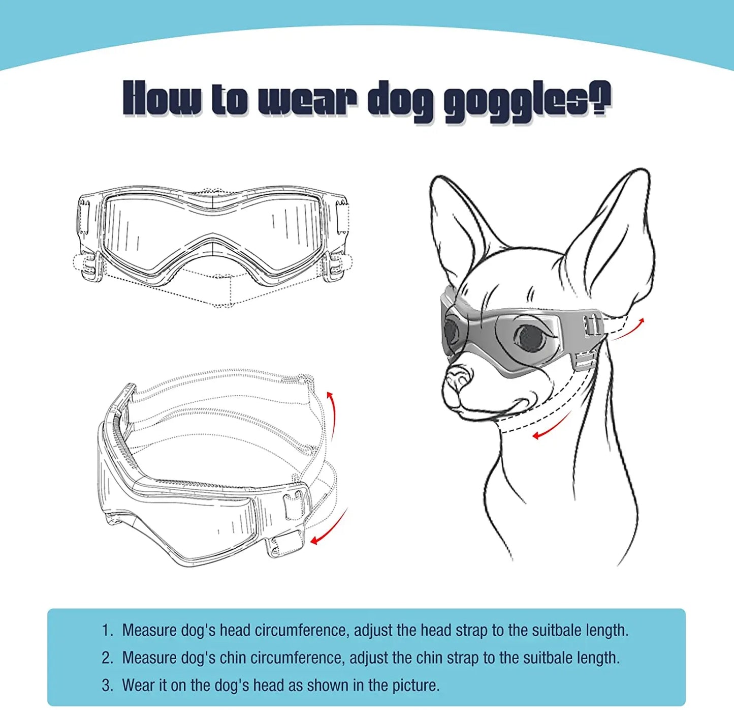 UV Protective Pet Goggles – Sunglasses for Small and Medium Dogs and Cats, Outdoor Riding Eyewear