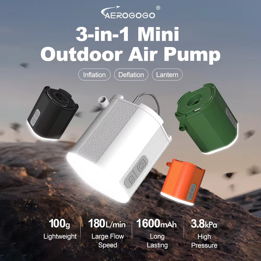 GIGA Pump Tiny Portable Air Pump – Mini Inflator and Deflator for Outdoor Camping, Hiking, and Lightweight Travel Equipment
