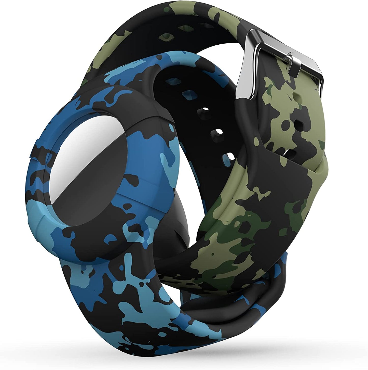 AirTag Wristband for Kids (2-Pack) – Soft Silicone Bracelet for Apple AirTag | Lightweight GPS Tracker Holder, Child-Friendly Watch Band (Black & Navy Blue)