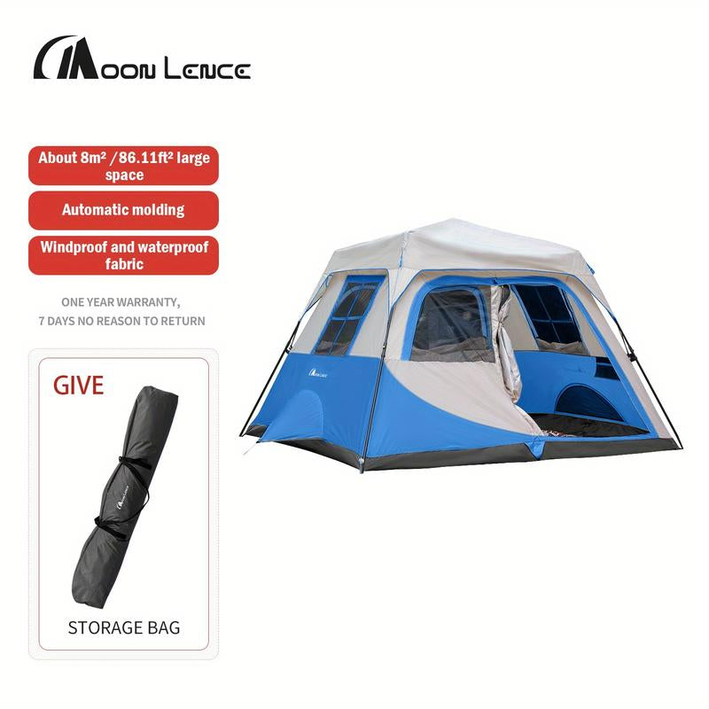 MOON LENCE 4-5 Person Instant Pop-Up Camping Tent – Double-Layer Waterproof Backpacking Tent with Porch