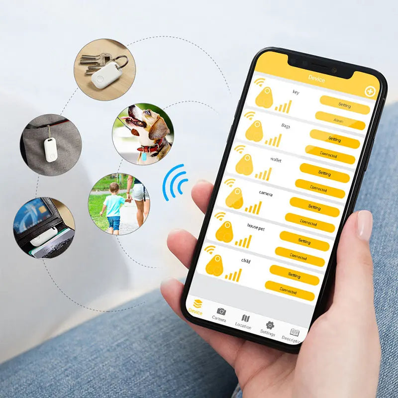 Mini Bluetooth GPS Tracker – Smart Anti-Loss Locator for Kids, Pets, Wallets, Bags & Keys | Wireless Key Finder Compatible with iOS & Android