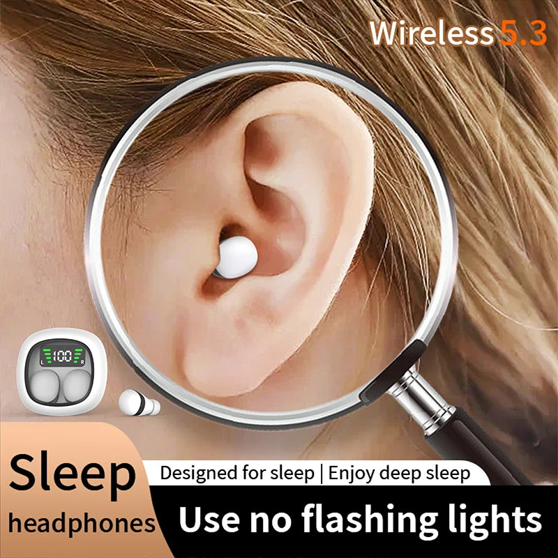 Mini TWS Wireless Bluetooth Earbuds – Hidden In-Ear Sleep Headphones with Noise Reduction | HiFi Stereo Sound, Ultra-Light Invisible Earphones for Music and Calls