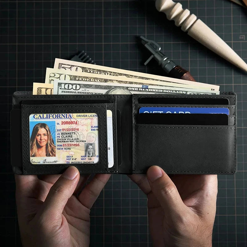 Men’s Slim RFID Wallet with Air Tag Slot – Ultra-Thin Credit Card Holder & Anti-Theft Minimalist Card Case