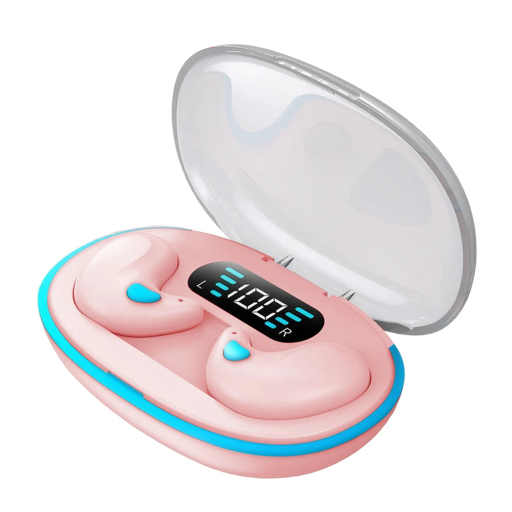 BT 5.3 Wireless Earbuds – Noise Cancelling Mini Sleep Headphones | Ultra-Light Invisible In-Ear Earphones, IPX5 Waterproof, Secure Fit for Running, Fitness, and Study