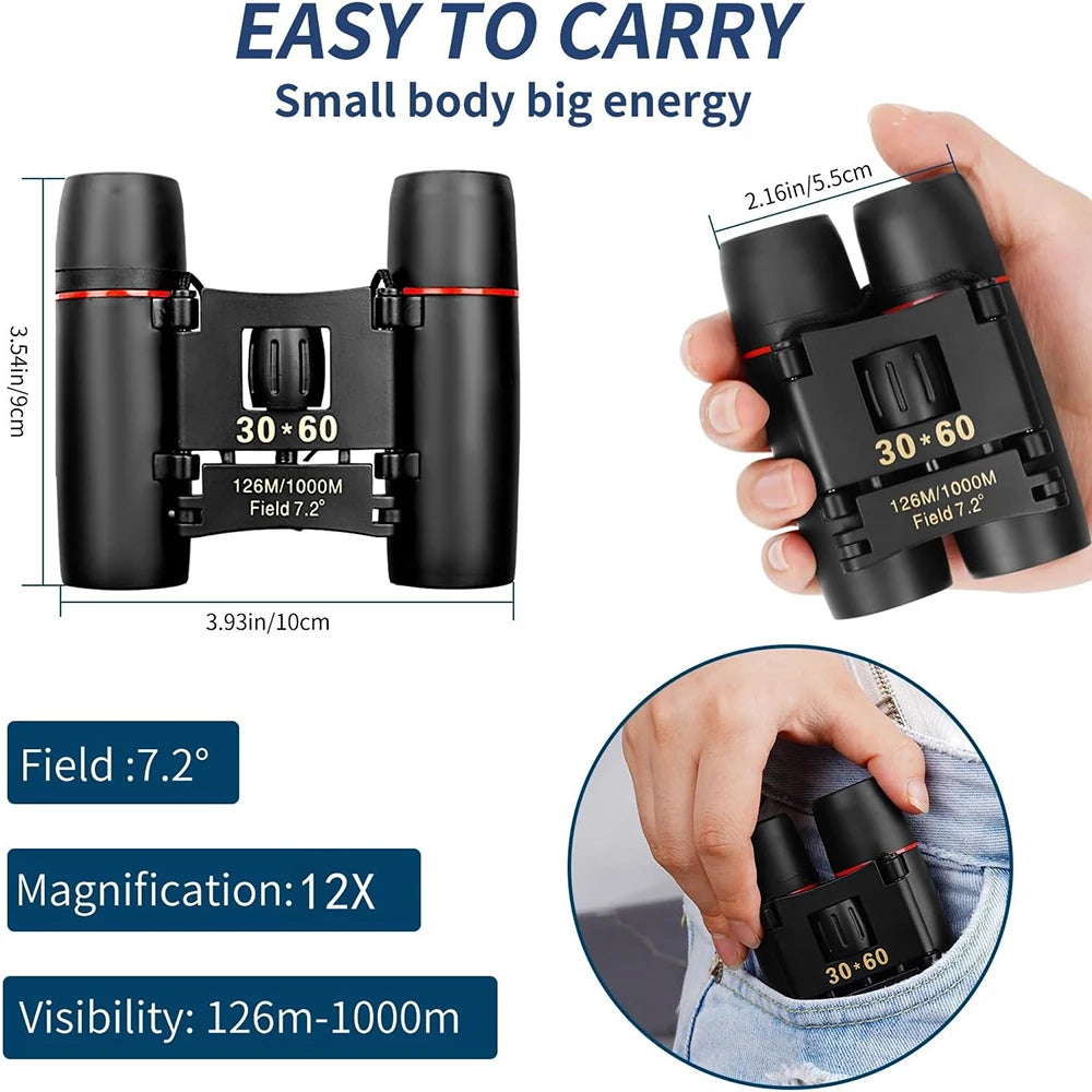 Small Pocket Binoculars Compact Adults Mini Kids Binoculars Boys for Bird Watching Concert Theater Opera Watching Shows Tourism