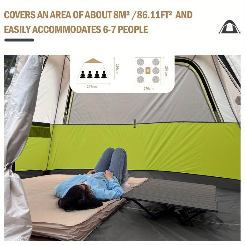 MOON LENCE 4-5 Person Instant Pop-Up Camping Tent – Double-Layer Waterproof Backpacking Tent with Porch