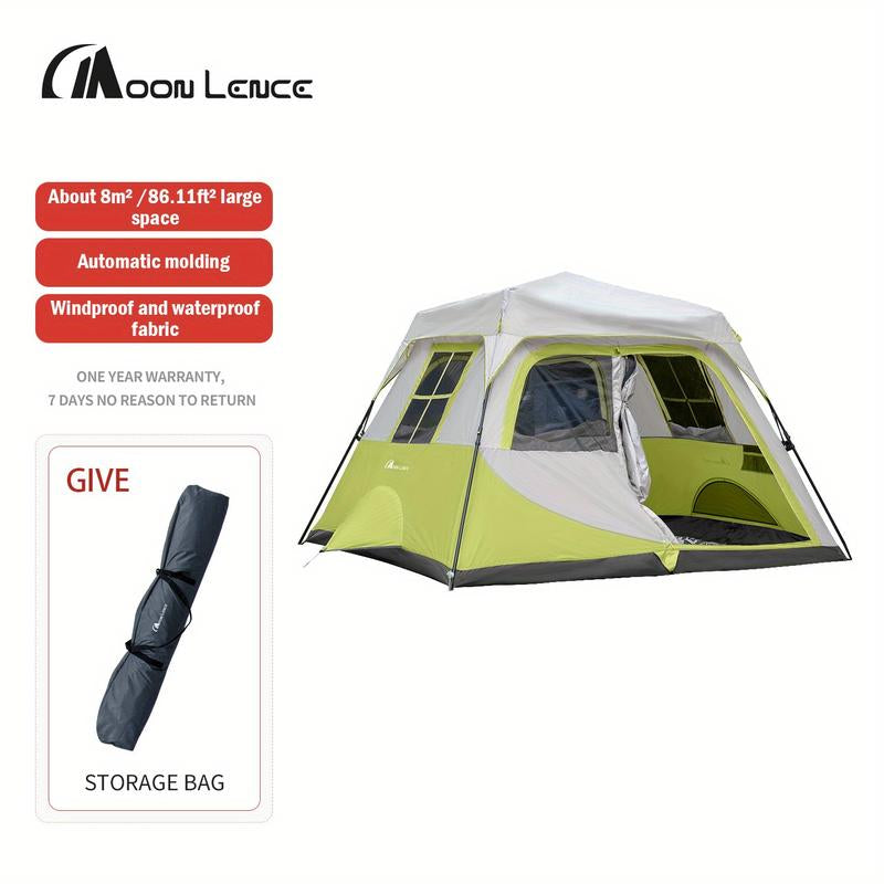 MOON LENCE 4-5 Person Instant Pop-Up Camping Tent – Double-Layer Waterproof Backpacking Tent with Porch