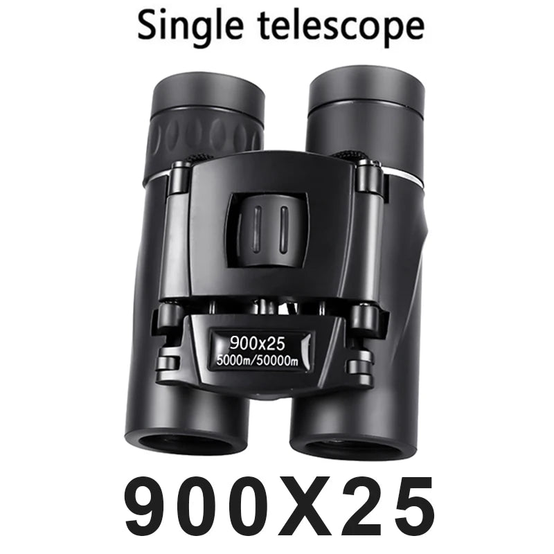 900x25 HD Zoom Portable Binoculars – Long-Range Folding BAK4 Prism Telescope for Hunting, Camping & Low-Light Viewing