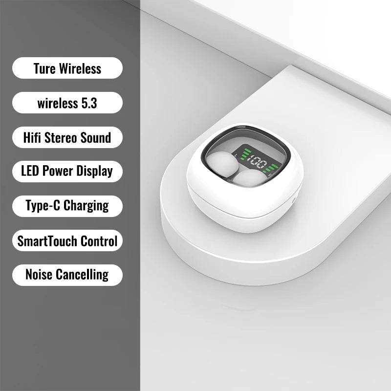 Mini TWS Wireless Bluetooth Earbuds – Hidden In-Ear Sleep Headphones with Noise Reduction | HiFi Stereo Sound, Ultra-Light Invisible Earphones for Music and Calls