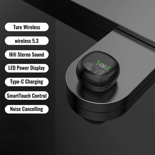 Mini TWS Wireless Bluetooth Earbuds – Hidden In-Ear Sleep Headphones with Noise Reduction | HiFi Stereo Sound, Ultra-Light Invisible Earphones for Music and Calls