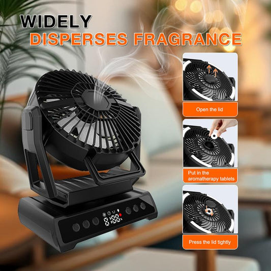 20000Mah Rechargeable Portable Camping Fan, Cordless Oscillating Fan with Remote