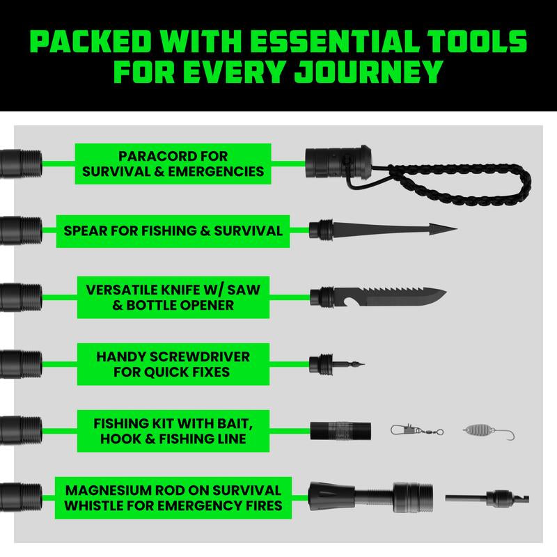 Rhino USA Tactical Hiking Stick – Essential Camping Gear for Hiking & Trekking – Durable Survival Stick for Outdoor Adventures