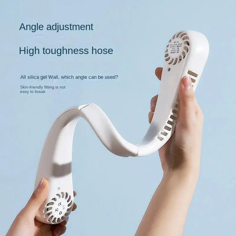 1PC Mini Portable Neck Fan – Bladeless Rechargeable Air Cooler with 3-Speed Settings for Long Endurance Summer Use