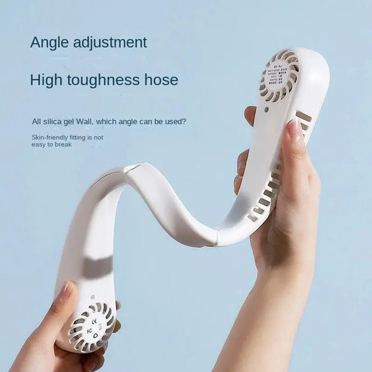 1PC Mini Portable Neck Fan – Bladeless Rechargeable Air Cooler with 3-Speed Settings for Long Endurance Summer Use