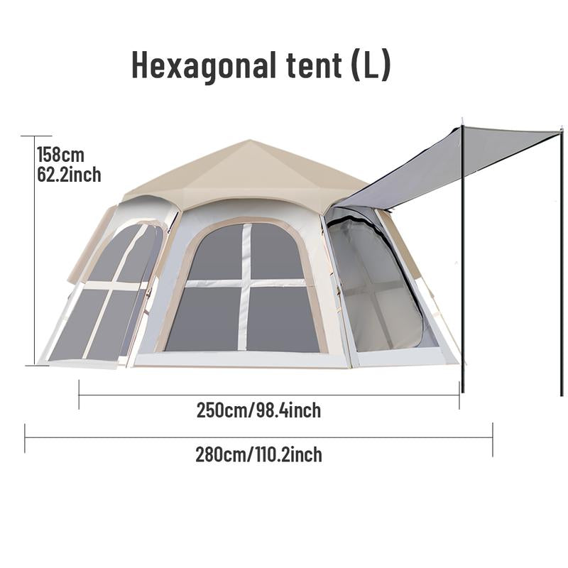 3-4 Person Waterproof Camping Tent – Easy-Setup Canvas Dome with Mesh Doors & Windows