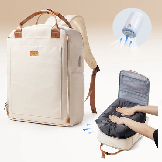 Vacuum Airbag Travel Backpack – Hand Luggage Carry-On with Built-In Pump | Ladies Laptop Backpack and Space-Saving Travel Bag