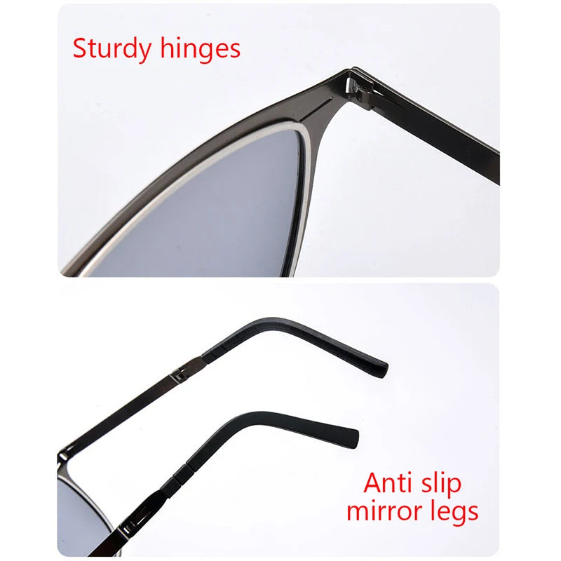Portable Ultra-Light Folding Polarized Sunglasses – Stainless Steel Frame, HD Retro Square Design