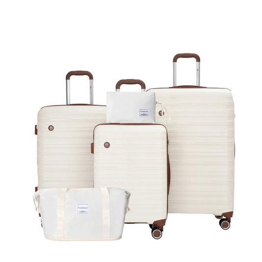5-Piece Luggage Set – Hardcase Suitcases with Double Spinner Wheels & TSA Lock, Includes Travel Duffle Bag and Carry-On