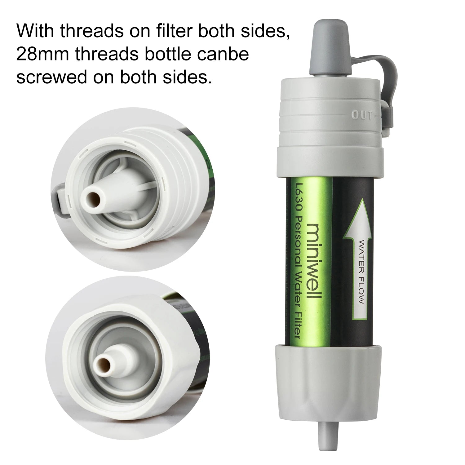 Miniwell Water Purifier Water Straw Filter Survival Emergency Kit for Hiking,Camping,Survival,Emergency