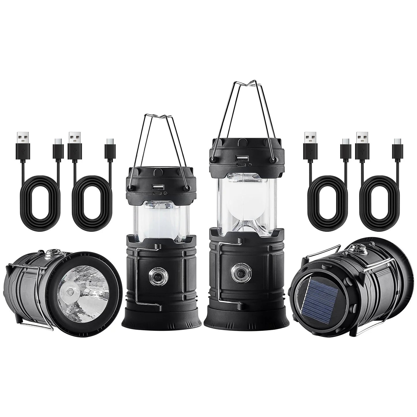 LED Camping Lanterns – Portable Rechargeable Lights with Battery Bank Function, 4-Pack for Outdoor, Emergency, and Travel