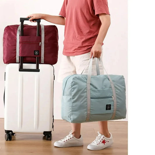 2-Pack Foldable Travel Duffel Bags – Lightweight Carry-On Weekender, Gym, Hospital, and Overnight Tote for Women & Men