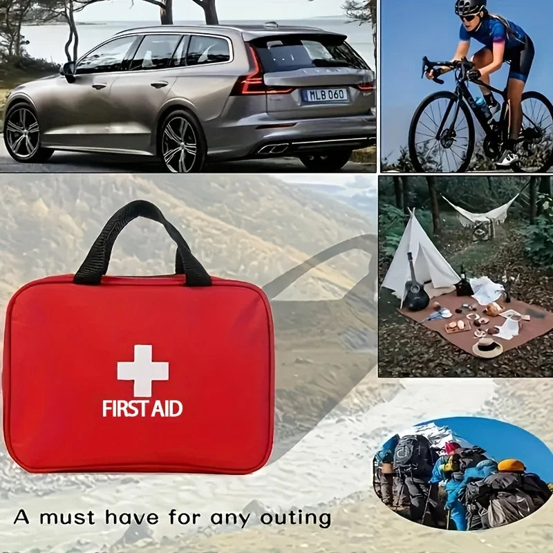 59/186/245PCS Deluxe First Aid Kit with Portable Bag – Outdoor Emergency Medical Kit for Hunting, Hiking, Camping, and Travel